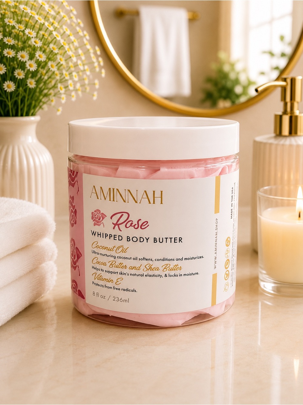 🆕 AMINNAH Rose Whipped Body Butter